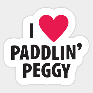 I heart paddlin' peggy Sticker